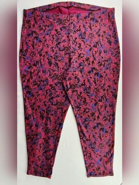 torrid Maroon Leggings with Blue and Red Accent Size 4
